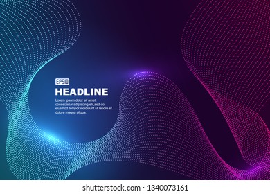 Brilliant color dynamic particle stream luminescence abstract background