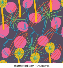 Brilliant colorful floral background. Vector seamless composition