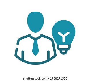 idea creativa brillante icono aislado único con línea sólida y estilo guión