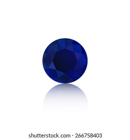 brilliant cut, diamond cut, perfect round illustration blue sapphire