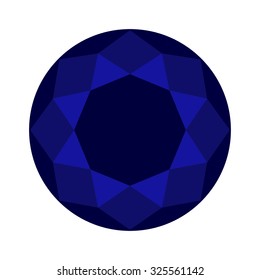 brilliant cut, diamond cut, perfect round illustration blue sapphire