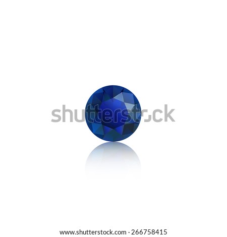 brilliant cut, diamond cut, perfect round illustration blu sapphire
