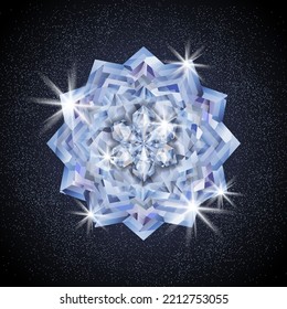 Fondo del loto de flores brillantes de diamante, ilustración vectorial