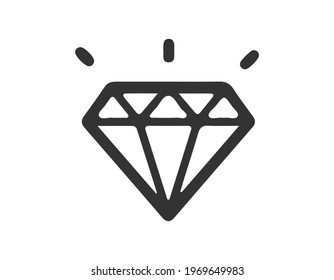 Brilliant, diamond line icon. linear style sign for mobile concept and web design. Symbol, logo illustration. EPS 10