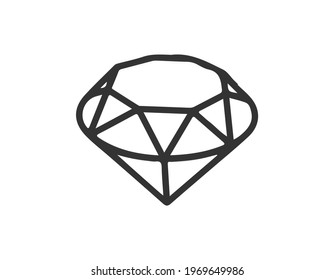 Brilliant, diamond line icon. linear style sign for mobile concept and web design. Symbol, logo illustration. EPS 10