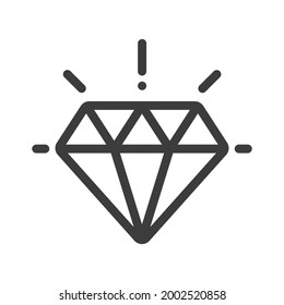 Brillantes Symbol für die Diamantenzeile. lineares Stilzeichen für mobiles Konzept und Webdesign. Symbol, Logo-Abbildung. Pixel perfekte Vektorgrafik
