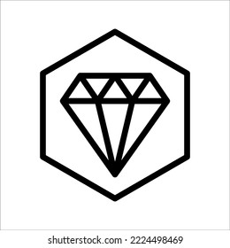 Brilliant diamond line icon. linear style sign for mobile concept and web design, Symbol, logo illustration, Perfect pixel vector graphics, on white background.