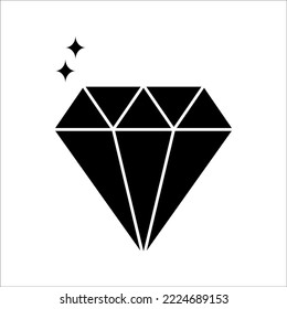 Brilliant diamond line icon. linear style sign for mobile concept and web design, Symbol, logo illustration, Perfect pixel vector graphics, on white background.