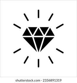 Icono brillante de la línea de diamante. signo de estilo lineal para concepto móvil y diseño web. ilustración vectorial sobre fondo blanco