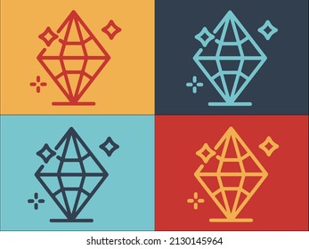 Brilliant Diamond Logo Template, Simple Flat Icon of brilliant,gem,stone