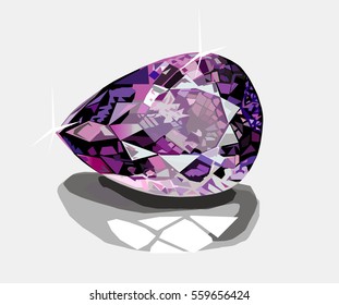 Brilliant diamond on white background