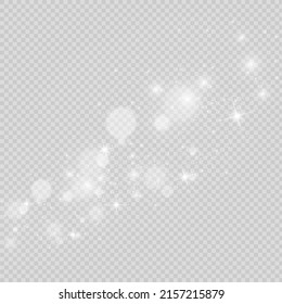 Brillante luz vectorial de polvo. Brillantes adornos brillantes para el fondo. Ilustración vectorial.	