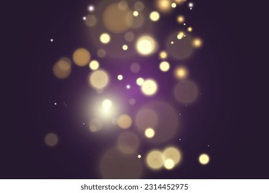 Brillante luz vectorial de polvo. Brillantes adornos brillantes para el fondo. Ilustración vectorial.
