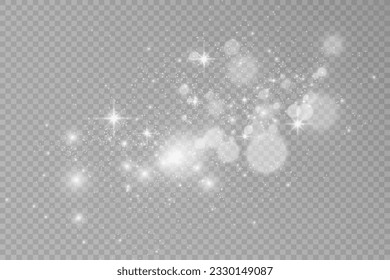 Brillante luz vectorial de polvo. Brillantes adornos brillantes para el fondo. Ilustración vectorial.	