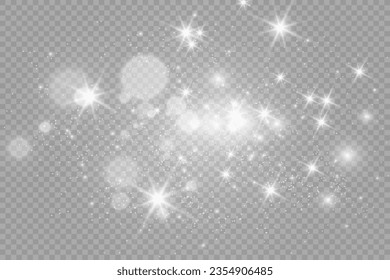 Brillante luz vectorial de polvo. Brillantes adornos brillantes para el fondo. Ilustración vectorial.	