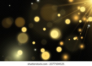 Brillante luz vectorial de polvo. Brillantes adornos brillantes para el fondo. Ilustración vectorial.	