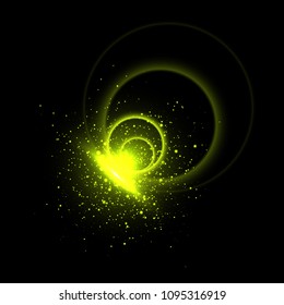 Brilliant flash on a dark background. A lot of sparks and radial flares. Vector illustration of a space explosion