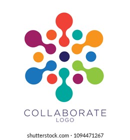 Brilliant Flat Hexagonal Connection Dots Logo