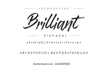 Brillante Schriftart. Alphabet. Skript. Schrift. Label .Vintage-Schrift. Für Etiketten und andere Musterdesigns