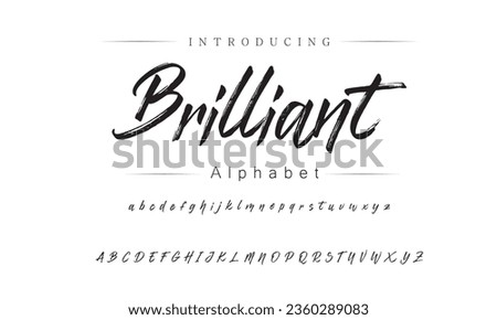 Brilliant Font. Alphabet. Script. Typeface. Label .Vintage typeface. For labels and different type designs