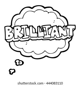 brillantes Cartoon-Wort mit Denkblase