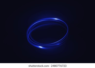 Brilliant galaxy light blue ellipse glowing podium. Space tunnel. Light everyday glowing effect. semicircular wave, light vortex wake. Bright spira.