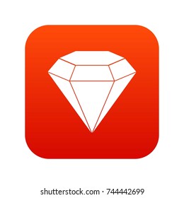 Brilliant gemstone icon digital red for any design isolated on white vector illustration