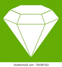 Brilliant gemstone icon white isolated on green background. Vector illustration