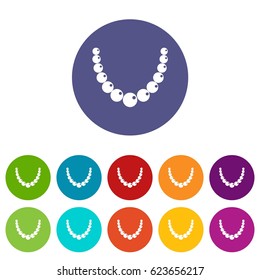 Brilliant gemstone icons set in circle isolated flat vector illustration