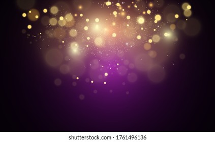 Brilliant gold dust vector shine. Glittering shiny ornaments for background. Vector illustration.