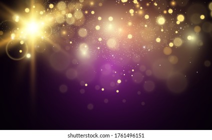 Brilliant gold dust vector shine. Glittering shiny ornaments for background. Vector illustration.