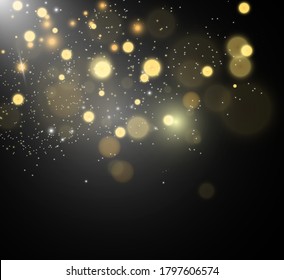 Brilliant gold dust vector shine. Glittering shiny ornaments for background. Vector illustration.