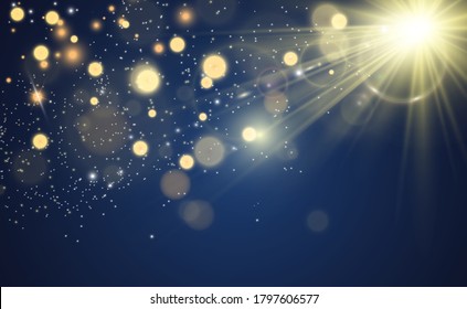 Brilliant gold dust vector shine. Glittering shiny ornaments for background. Vector illustration.
