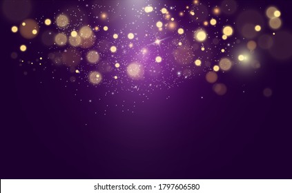 Brilliant gold dust vector shine. Glittering shiny ornaments for background. Vector illustration.