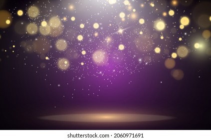 Brilliant gold dust vector shine. Glittering shiny ornaments for background. Vector illustration.	