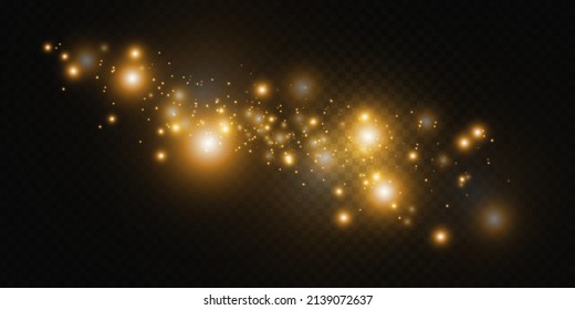 Brilliant gold dust vector shine. Glittering shiny ornaments for background. Vector illustration.
