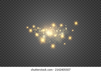 Brilliant gold dust vector shine. Glittering shiny ornaments for background. Vector illustration.	