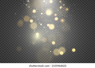 Brilliant gold dust vector shine. Glittering shiny ornaments for background. Vector illustration.