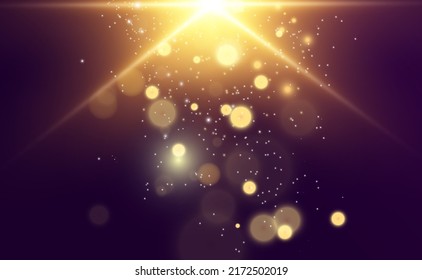 Brilliant gold dust vector shine. Glittering shiny ornaments for background. Vector illustration.	