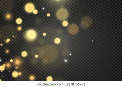 Brilliant gold dust vector shine. Glittering shiny ornaments for background. Vector illustration.	
