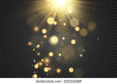 Brilliant gold dust vector shine. Glittering shiny ornaments for background. Vector illustration.
