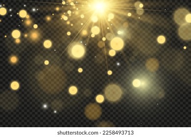 Brilliant gold dust vector shine. Glittering shiny ornaments for background. Vector illustration.	