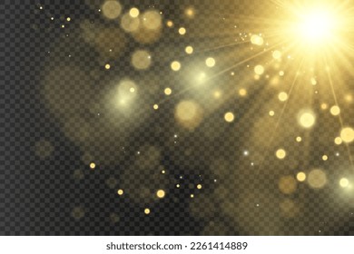 Brillante vectores de polvo de oro brillan. Brillantes adornos brillantes para el fondo. Ilustración vectorial.	