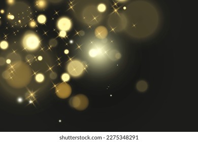 Brilliant gold dust vector shine. Glittering shiny ornaments for background. Vector illustration.	