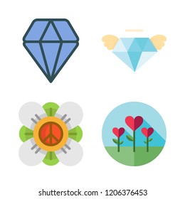 brilliant icon set. vector set about flower and diamond icons set.