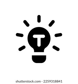 Brilliant idea black glyph ui icon. Creative thinking. Sudden insight. User interface design. Silhouette symbol on white space. Solid pictogram for web, mobile. Isolated vector illustration
