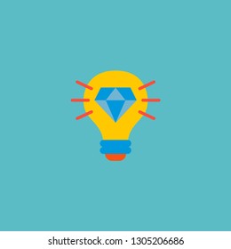 Brilliant idea icon flat element. Vector illustration of brilliant idea icon flat isolated on clean background for your web mobile app logo design.