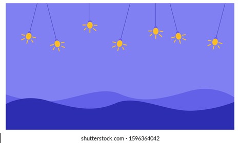 a brilliant idea template background theme with a light bulb icon hanging behind a blank background. vector.