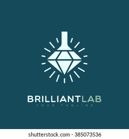 Brilliant lab logo template design. Vector illustration.