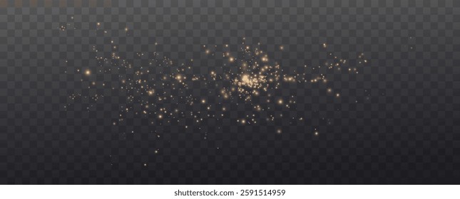 Brilliant Light Dust.Shimmering Gold Light.Golden Glow Dust.